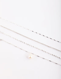 Silver Pearl Bracelet and Anklet Set - link has visual effect only