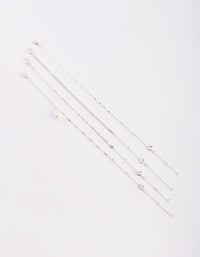 Silver Pearl Bracelet and Anklet Set - link has visual effect only