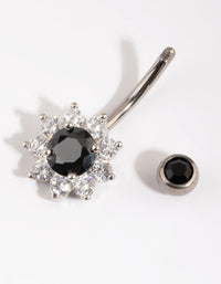 Titanium Flower Belly Bar - link has visual effect only
