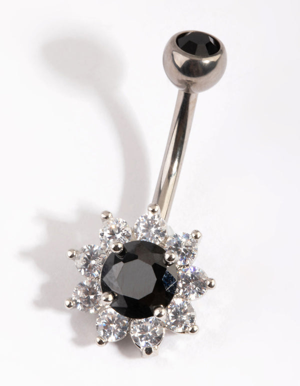 Titanium Flower Belly Bar