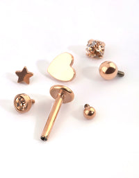 Rose Gold Plated Titanium Heart and Star Flat Back Pack - link has visual effect only