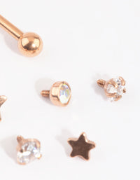 Rose Gold Plated Titanium Heart and Star Flat Back Pack - link has visual effect only