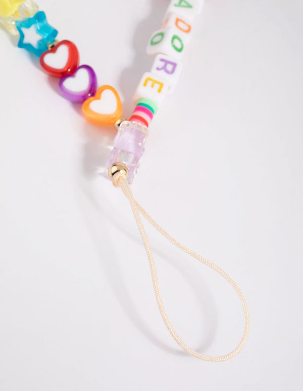 Acrylic Bead and Metal Phone Charm