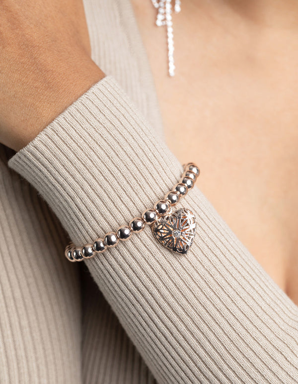Rose Gold Diamante Statement Bracelet