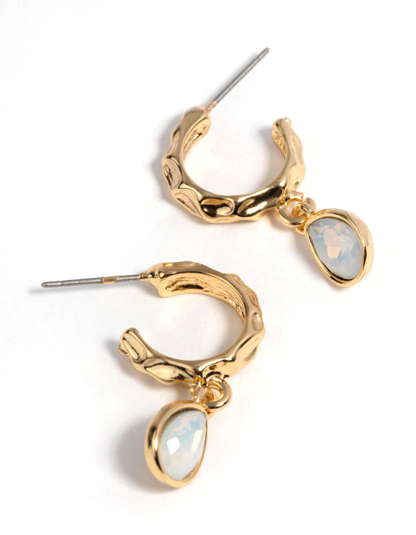 Gold Plated Molten Drop Earrings