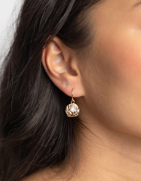 Gold Plated Molten Drop Earrings