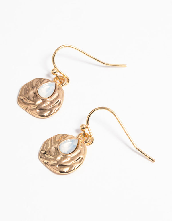 Gold Plated Molten Drop Earrings
