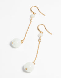 Gold Plated Drop Earrings with Semi-Precious Stones - link has visual effect only