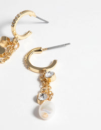 Gold Plated Drop Earrings with Freshwater Pearls - link has visual effect only