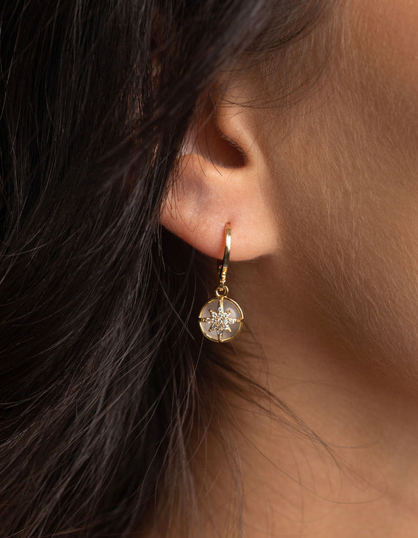 Gold Plated Star Huggie Hoop Earrings