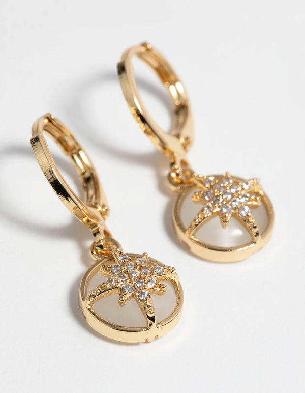 Gold Plated Star Huggie Hoop Earrings