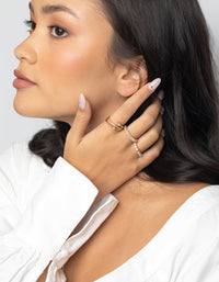 Gold Plated Mixed Shape Ring Stack Pack - link has visual effect only