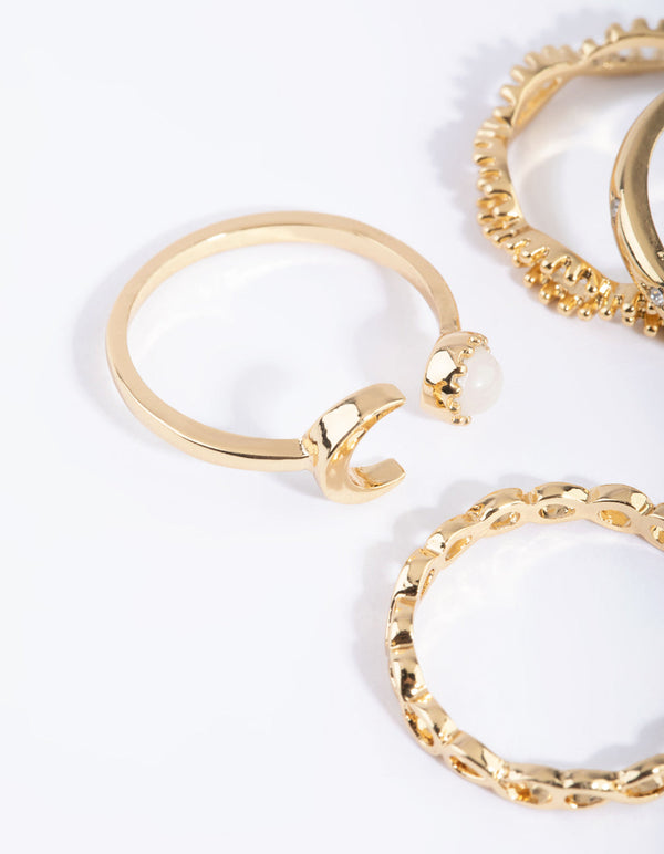 Gold Moon Ring Pack