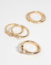 Vergulde ringstapelset met zoetwaterparels - link has visual effect only