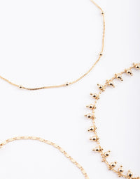 Gold Plated Dainty Anklet Pack - link has visual effect only