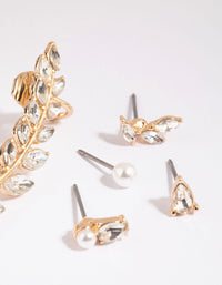 Gold Pearl and Diamante Cuff Earring Pack - link has visual effect only
