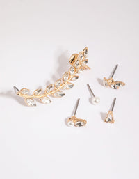 Gold Pearl and Diamante Cuff Earring Pack - link has visual effect only