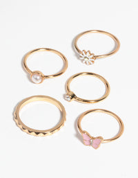 Pink Butterfly and Pearl Ring Pack - link has visual effect only