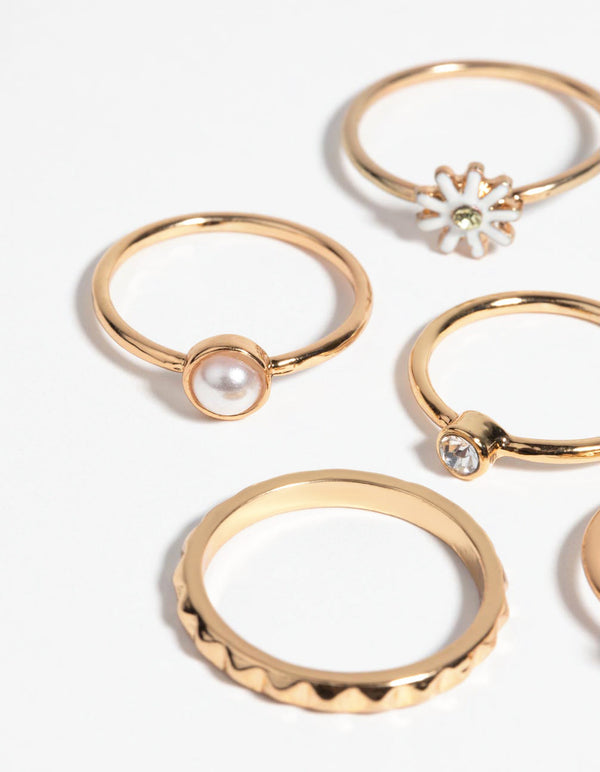 Pink Butterfly and Pearl Ring Pack