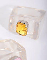 Yellow and Clear Ring Set - link has visual effect only