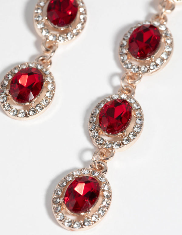 Rose Gold Circle Drop Earrings