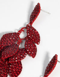Red Diamante and Leaf Earrings - link has visual effect only