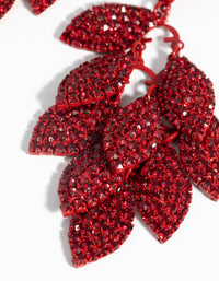 Red Diamante and Leaf Earrings - link has visual effect only