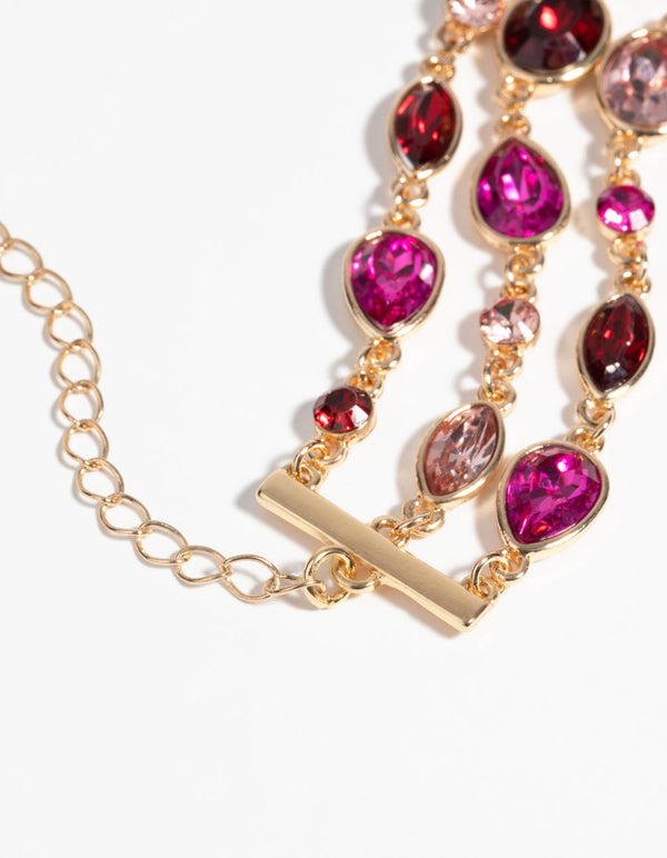 Gold Mixed Marquise Bracelet