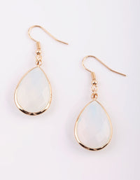 Gold Teardrop Earrings with Moonstone - link has visual effect only
