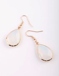 Gold Teardrop Earrings with Moonstone - link has visual effect only