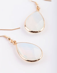 Gold Teardrop Earrings with Moonstone - link has visual effect only