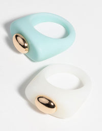 Witte en turquoise ringen uit de jaren 90 - link has visual effect only