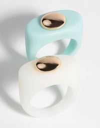 Witte en turquoise ringen uit de jaren 90 - link has visual effect only