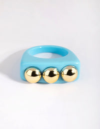 90s Blue and Gold Ring - link has visual effect only