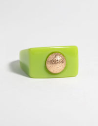 90s Green and Gold Plastic Ring - link has visual effect only