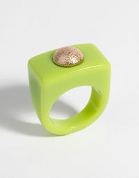 90s Green and Gold Plastic Ring - link has visual effect only