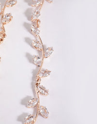 Rose Gold Cubic Zirconia Vine Drop Earrings - link has visual effect only