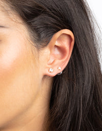 Gold Cubic Zirconia Classic Stud Earring Pack - link has visual effect only