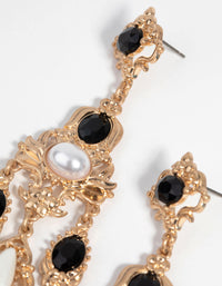 Black Embellished Drop Earrings - link has visual effect only