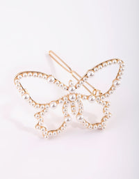 Gold and Pearl Butterfly Clip - link has visual effect only