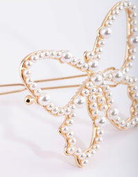 Gold and Pearl Butterfly Clip - link has visual effect only