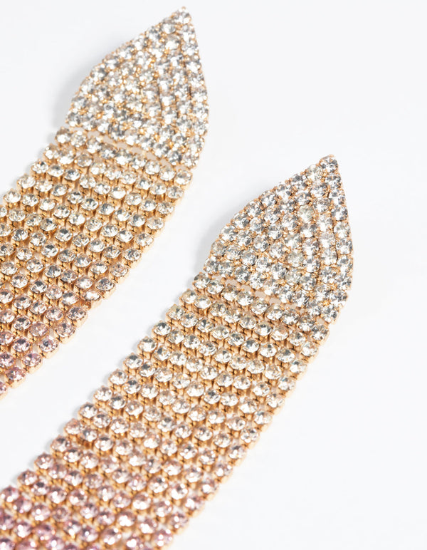Red and Gold Diamante Earrings