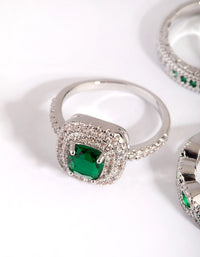 Emerald Cubic Zirconia Statement Ring Pack - link has visual effect only
