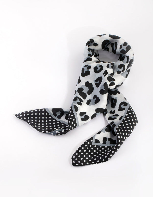 Black and White Animal Print Scarf
