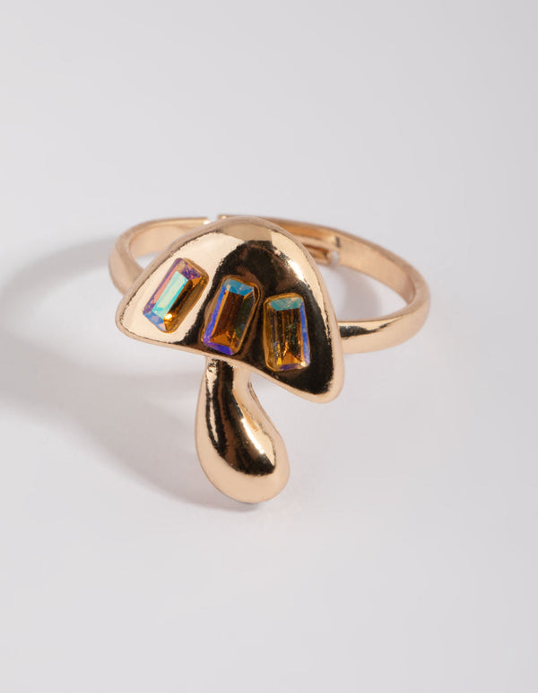 Gold and Purple Mushroom Ring