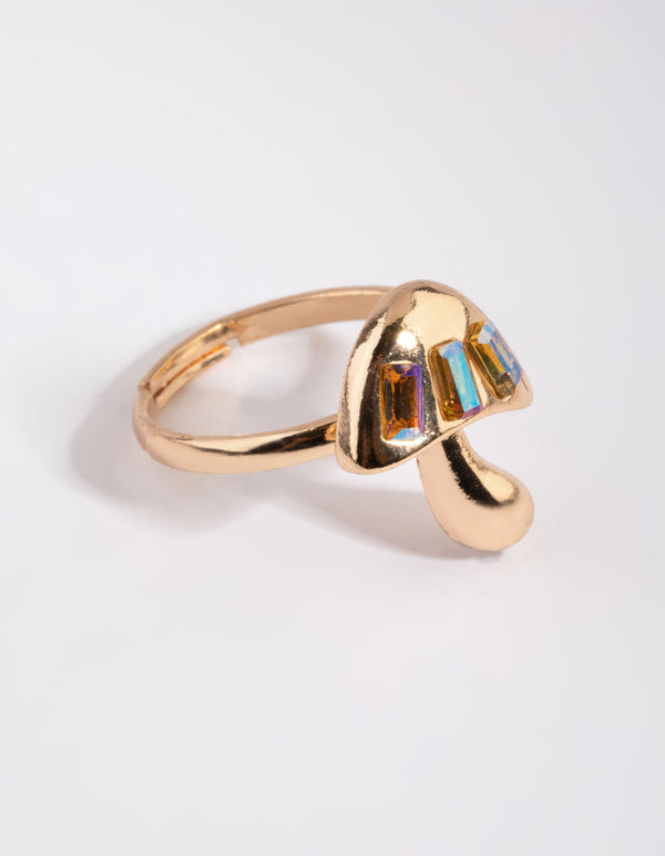 Gold and Purple Mushroom Ring