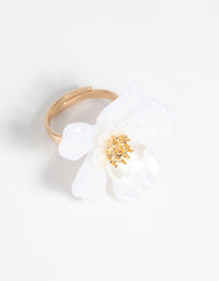 Gold and White Flower Ring - link has visual effect only