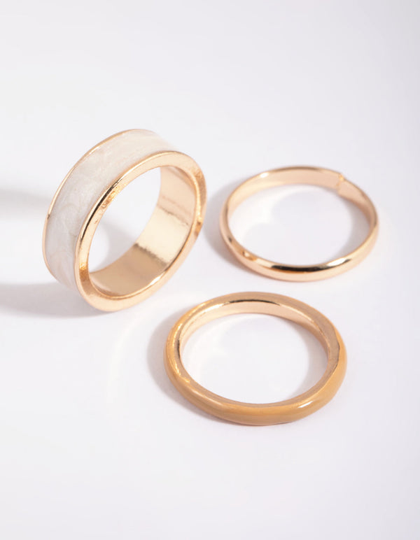 Gold Marble Ring Pack