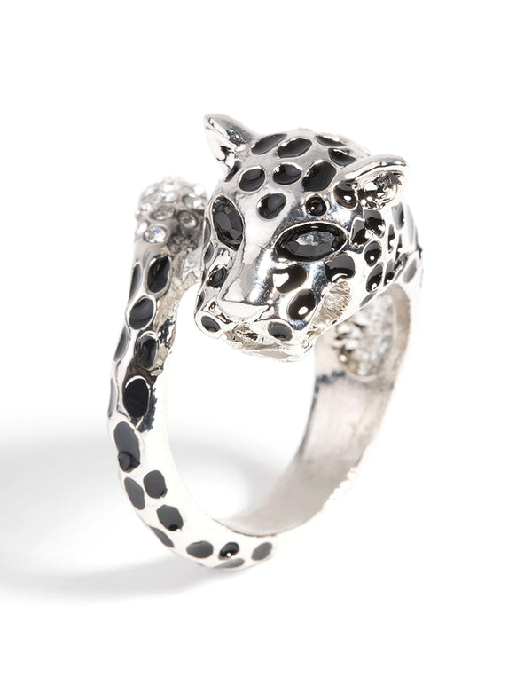 Rhodium Panther Ring