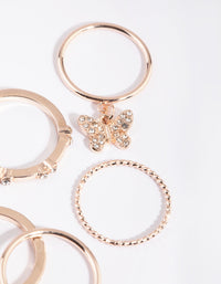 Rose Gold Butterfly Ring Pack - link has visual effect only